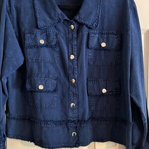 Deep Blue lightweight boho jacket Medium